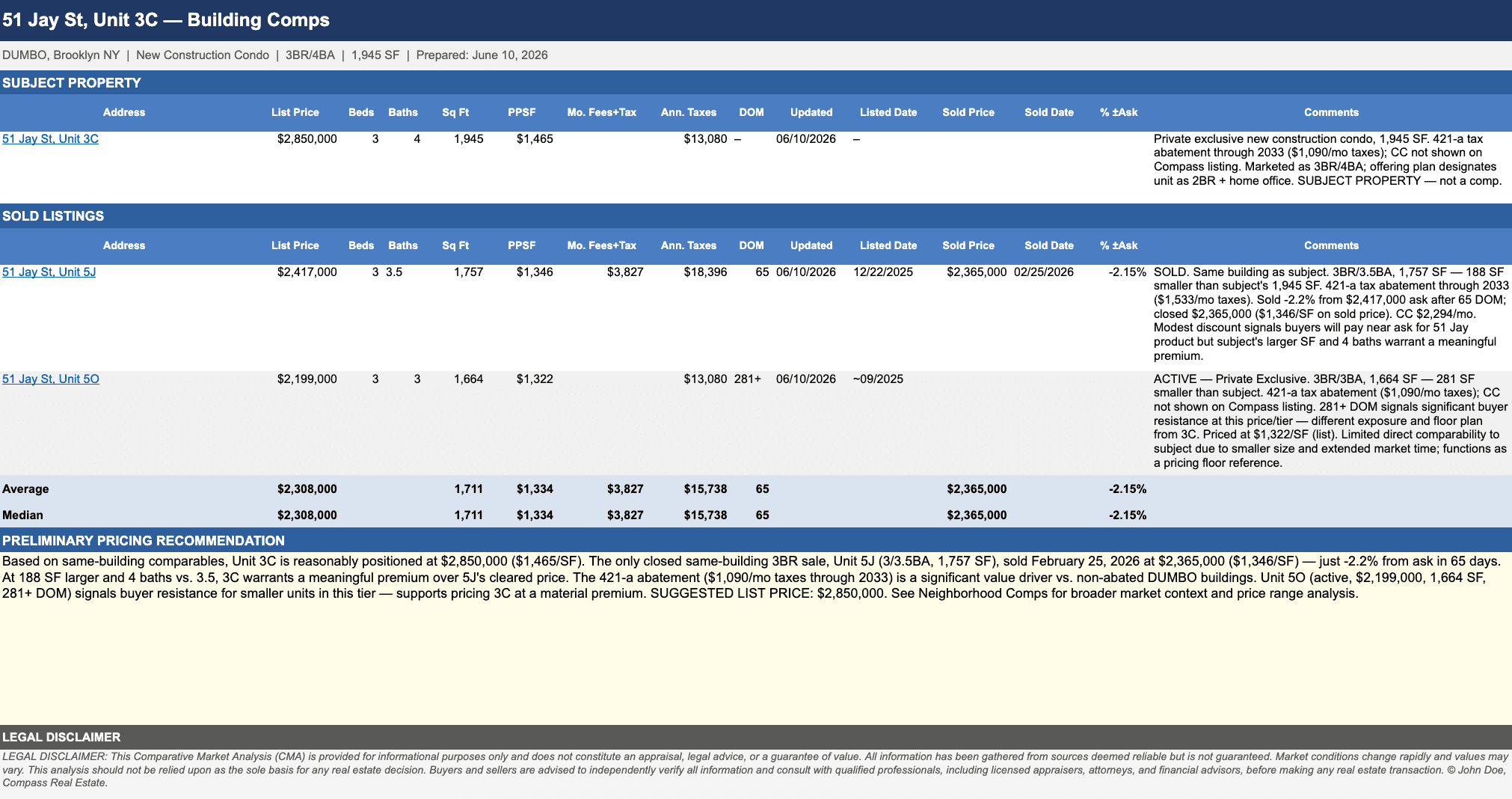 Updated comp analysis spreadsheet produced by my workflow